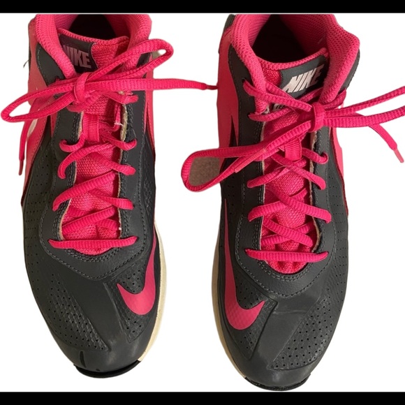 Hot pink & Gray High Top Youth Nikes - Picture 1 of 7